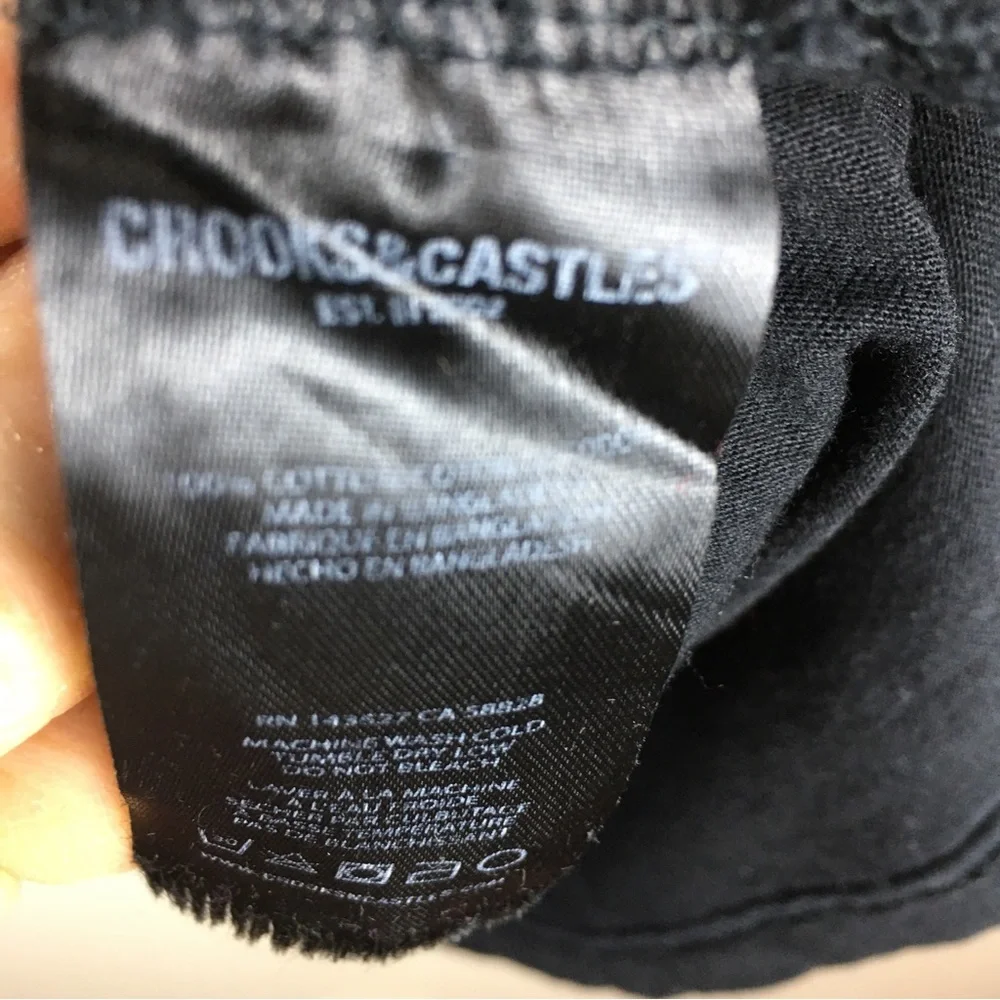 Crooks & Castles Streetwear Short Sleeve Black T-Shirt Red White Graphic Sz 3XL - Picture 11 of 12